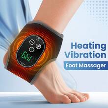 Hailicare Heated Vibrating Ankle Wrap With 3000mAh Battery - Rechargeable Ankle Massager For Relief & Muscle Recovery Can Be Given As A Gift To Parents - Black - View 1