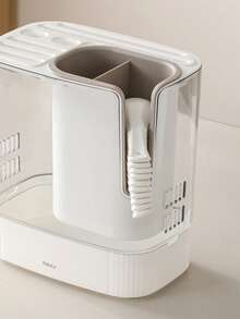 Porte-couteaux, Étagère de rangement, Étagère de rangement multifonction pour cuisine, Étagère de rangement simple pour la maison avec fonction d'égouttage et porte-baguettes et porte-couteaux amovibles - Blanc - Voir 7