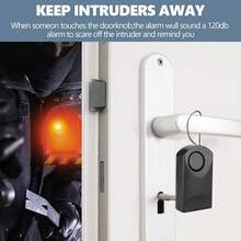 Yosoo Gear Alarma de la Manija de la Puerta, Sensor de Puertaáctil Portátil de 120 DB Sensoráctil de Toque Anti Vibración Gathes - 1 - Ver 4