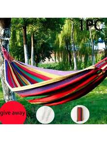 1 个便携式露营吊床，带收纳袋和树带 - 提供舒适的睡眠，非常适合户外旅行、徒步旅行、聚会、室内露台和后院露营等。