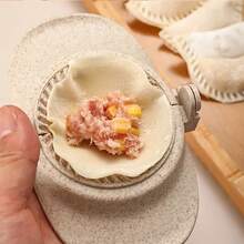 2 Pieces Dumpling Machine Set With Circular Cutter And Press, Creative Dumpling Machine, Kitchen DIY Dumpling Machine, Beige Dumpling Mold, Dough Press Machine, Dumpling Press Machine, Kitchen Supplies, Kitchen Small Tools, Cake Mold, Christmas Gift