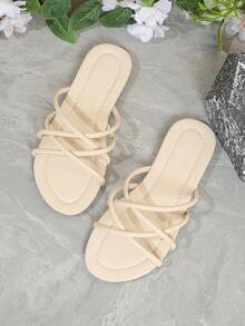 Women's Flat Sandals, Elegant, Casual, Beach, Outdoor, Comfortable, Versatile Flat Sandals For Party, Holiday, Wedding, Suitable For Summer - White - View 4