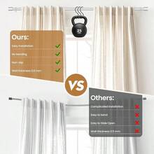 Barra de cortina para ventanas de 30 a 60 pulgadas, paquete de 2 barras de cortina ajustable de 5/8 pulgadas, con 4 soportes, fcil instalacin y tapas de extremo simples, para sala de estar, recmara - 30-48" + Pago - Ver 6