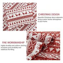 Juego de edredón navideño tamaño king - Juego de colcha reversible bohemia con estampado de copos de nieve, renos y árboles de Navidad, juego de funda de edredón bohemia suave y ligera tamaño king - Multicolor - Ver 4