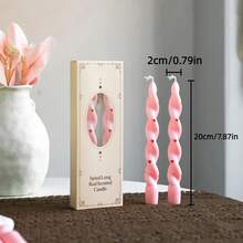 2/4pcs 18-20cm European Printed Spiral Long Candles, Smokeless Candles, Exquisite, Suitable For Weddings, Parties, Dining, Festival Celebrations, Gift Giving, Birthday Presents, Meditation And Ambient Lighting - Multicolor - View 13