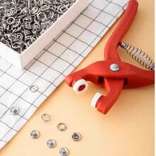 100pcs/Set Five-Claw Snap Fastener Installation Tool Pliers Kit, Invisible Sew-Free Snap Button, Clothing Invisible Snap Fastener, Multi-Functional Fixing Buttons - Silver - View 4