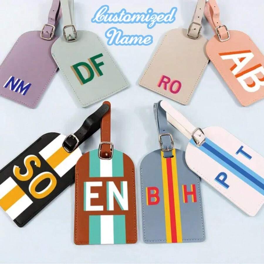 Thẻ hành lý bằng da thật được cá nhân hóa, quà tặng đám cưới, quà tặng phù dâu, nhãn du lịch tùy chỉnh, thẻ hành lý kết hợp chữ cái, quà tặng du lịch cho bạn thân, quà lưu niệm du lịch, vật dụng cần thiết cho kỳ nghỉ. - Nhiều màu - Xem 1