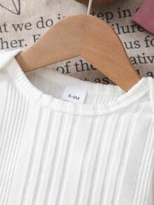 3件套女婴休闲时尚可爱白色天鹅绒针织竖条纹长袖连体衣、粉色蝴蝶结刺绣双层蛋糕吊带裙和粉色发带三件套，春秋季