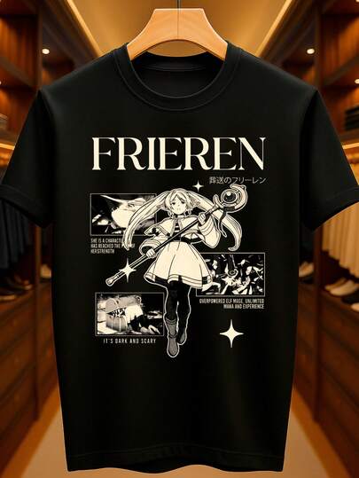 Camiseta Sousou no Frieren Maga Anime Mangá Otaku Otome Básica Unissex 100% Algodão Premium – Masculino e Feminino | Casual, Streetwear, Plus Size, Lançamento com Envio Imediato em Várias Cores