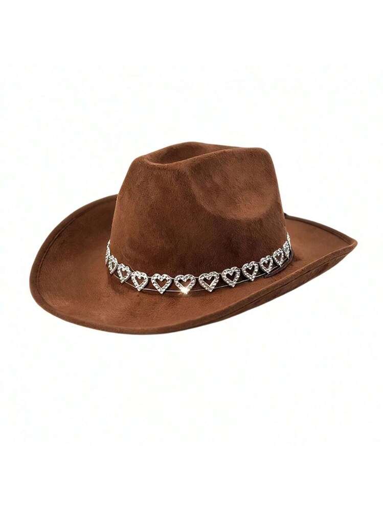 Western Cowboy Hat Wide Brim Rhinestone Felt Fedora Unisex Festival Western-Cowboy-Hat Cowgirl-Hat for Men Women - Classic Felt  main image 2