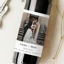1-32pcs Custom Wine Labels, Waterproof Personalized Vinyl Photo Labels, Clear Printing, Perfect Label For Wedding, Anniversary, Bridal Shower, Engagement, Birthday, Ideals For Couples, Lovers, Friends, Wedding Gift, Customized Champagne Bottle Labels - Rectangle - View 5