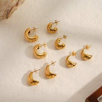 2Pcs French Elegant Temperament Versatile Earrings Creative Geometric Earrings