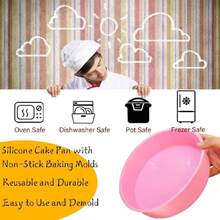 Birthday Cake Molds For Baking Silicone Cake Pans Reusable And Durable Non-Stick Baking Molds Tra For Chocolate Cake Jelly Pudding Mould Candy Making Baked Tool,34696999 - 西瓜粉 - 查看 5