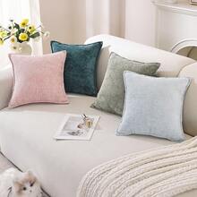 YSTYLE 2-teiliges Sofakissen-Set, farbenfrohe minimalistische Kissenbezüge, Kissenbezug mit verdecktem Reißverschluss, dekorativer Kissenbezug, Sofa für Wohnzimmer und Schlafzimmer - Rostfarbe - Übersicht 7