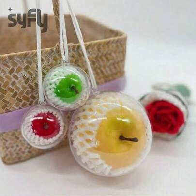 1个塑料苹果形吊坠 - 防水防震，简约苹果设计，适合用作汽车钥匙链/运动包装饰，户外露营配件