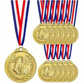 10pcs Football Medal, Suitable For Competition Awards, Best Gift For Match Rewards