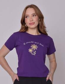 Embroidered T-Shirt For Women, 100% Premium Cotton, High Quality, Embroidered, Beach, Night, Holiday, Vacation, Home, Diary, Dating - Tomorrow Will Be Beautiful. - View 1