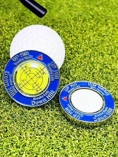 1/2 st professionell lutningsmätare, vattenpass, bollpositionsmarkör, golfutrustning, dubbelsidig bollmarkör, golfmarkör, vattenpassmarkör, golftillbehör, utomhustillbehör, golftillbehör, dubbelsidig markör
