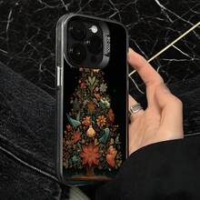 Funda de Teléfono Negra con Patrón de Pájaros y Flores para  14 Pro Max  13 Pro  Galaxy S23 Ultra S22 Plus, Regalo Ideal para Todas las Estaciones - Negro - Ver 4