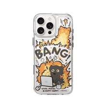 Funda para teléfono con diseño Happy Work Cat Boom Element, compatible con iPhone 16, 15, 14 Pro Max, 13, 12, 11, XR y XS Plus. Fabricada en silicona TPU, ofrece protección contra golpes y caídas, además de una excelente sensación al tacto. Es el regalo ideal para familiares, amigos y seres queridos. - transparente - Ver 2