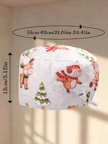 1pc Polyester Cartoon Rabbit Print Adjustable Women Cap, Suitable For Office, Pet Shop, Nursing Home, All Seasons - Multicolor - View 6