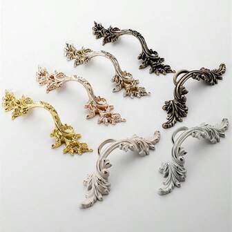 1 pieza Manija de puerta de gabinete, cajón, armario, gabinete de vino de aleación de zinc en color bronce antiguo y plata antigua, accesorios de herrajes para muebles de estilo retro