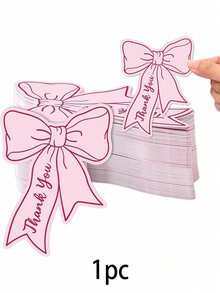 1/10/20/50张粉色蝴蝶结迷你感谢卡，蝴蝶结贺卡，商务感谢卡，适用于商务、周年纪念、派对、洗礼、毕业典礼、节日、生日、感恩节、教师节等场合，向宾客、朋友和家人表达谢意。