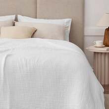 Kozyhvn 100% Cotton Muslin Blanket Large 50" X 70", 6 Layers Breathable And Lightweight Cotton Blankets For Bed And Couch, Quilt Bedspread, Gauze Throw For Adults, White - ColorE - 查看 4