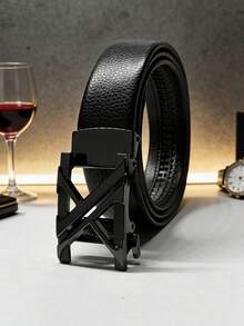 Men's New Letter Buckle Leather Belt, Casual Business Waist Belt, Versatile For Commuting, Boyfriend/Father Gift, High-Quality, - Multicolor - View 2