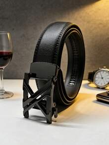 Men's New Letter Buckle Leather Belt, Casual Business Waist Belt, Versatile For Commuting, Boyfriend/Father Gift, High-Quality, - Multicolor - View 13