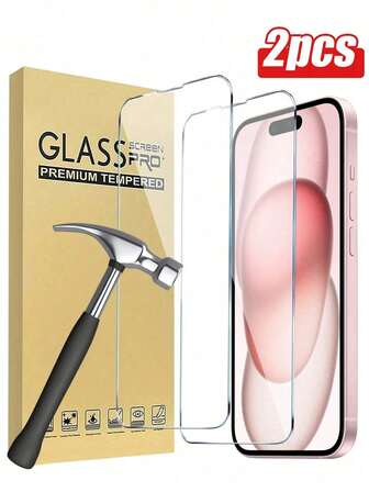 2 Pieces Tempered Glass Compatible With IPhone 17 17 Pro 17 Pro Max 17 Air16 16 Plus 16 Pro 16 Pro Max 15 14 13 12 11 Pro Max X XS XR Mini 7 8 14 Plus For IPhone Screen Protector Compatible With IPhone 14 15 Pro Max Glass Screen Protection Essentials, Applicable To Daily Shield, Office, Home Daily Shield Office Home Phone Accessories Waterproof Shockproof Anti-Fall Scratch Resistant