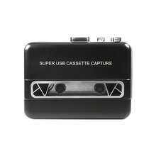 1pc Portable Auto-Reverse Cassette Player, USB Powered, Stereo Sound, With Speaker & Headphone Jack, Tape To MP3 Converter, Dual Power Mode (USB/Battery), Working Voltage ≤36V - Battery Not Included - 黑色 - 查看 3