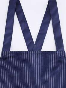 Denim Apron Soft - Unisex Bib Apron With Multifunctional Tool Pocket - Black - View 2