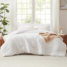 Queen Comforter Set White Seersucker 7 Pieces Bed In A Bag Queen Comforter Set With Sheets Luxury Soft Bedding Set With Down Alternative Comforter Sheets Pillowcases And Shams For All Seasons - Trắng + Nữ hoàng ngoại cỡ - Xem 3
