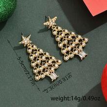 Bow Crystal Drop Earrings For Women Luxury Sparkling Cubic Zirconia Long Tassel Earrings High Jewelry Gifts Valentines,Mom,Mother,Mother's Day,Gift - 黃金 - 查看 6