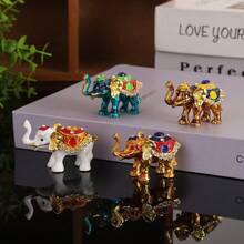 1 Piece Premium Elephant Jewelry Box - Elegant Multifunctional Storage Organizer, Exquisite Gift For Girlfriend, Luxury Home Desktop Decor, Suitable For Daily Use, Valentine's Day Gift, New Year Gift, School, Home Use, Outdoor Activities, Gift For Friends - 5633 Deep Blue - View 1