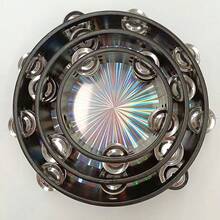 1pc 6/8/10inch Handheld Tambourine, Double Row Jingles Orff Percussion Instrument, For Ktv, Parties Atmosphere Holiday Gifts,Single Row Jingles Tambourine,Musical Instrument - Black - View 9