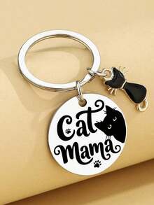 Cat Mom Gifts For Women Birthday Unique Black Cats Lover Gift For Women Girls Funny Halloween Cat Lady Keychain Gift Best Black Cats Mom Gifts For Mothers Day Christmas Halloween Birthday - A 1pc - View 2