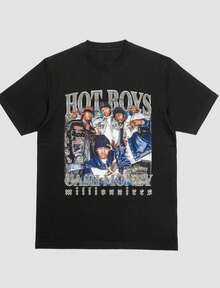 Hot Boys Cash Money Millionaires T-Shirt In Black White And Now Blue Free Shipping (1) - 黑色 - 查看 1