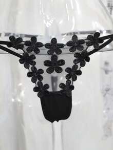 1PC Sexy Girl's Mesh Underwear, Embroidered Adjustable Thong, Breathable Mesh Sexy Thong, Customized Letters, Customized DIY Letters, Customized Rhinestone Letters DIY, For Girlfriend Or Wife, Unique Anniversary Gift, Customized DIY Rhinestone Letters, Customized Personalized Letters, Customized Letters DIY. - Multicolor - View 4