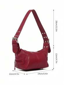 Underarm Bag Women's Bag Cool Drag Style Single Shoulder Underarm Stick Bag Niche Design Leather Zipper Single Shoulder Handbag - 彩色 - 查看 9