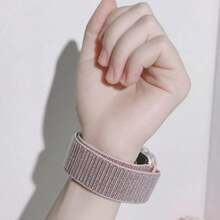 1 New Grey Pink Nylon Strap Compatible With Apple Watch Strap Suitable For 38mm 40mm 41mm 42mm 44mm 45mm 46mm 49mm Women's Fashion Bracelet Suitable For UltraS10/S11/9/8/7/6/5/4/3/1 Smart Wristband (Excluding Watch) Best Gift For Girlfriends And Friends Birthday, Valentine's Day, Christmas, New Year, Mother's Day, Thanksgiving And Other Best Gifts Suitable For Daily Wear, Gatherings, Etc - Gray Pink - View 6