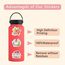 55Pcs Tropical Stickers, Beach Island Life Stickers, Vinyl Decals, Laptop Cup Stickers, Gift & Party Favor Stickers For , Planner, Skateboard