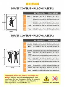 3件套米色可爱卡通熊超柔软加厚水洗超细纤维被套套装（1个被套+2个枕套），枕套尺寸随机裁剪，不含被芯 - 藍白色 - 查看 4
