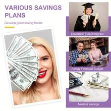 100 Days To Save Challenge Coin Envelope Budget Storage Book - Spiral Bound Savings Tracker With Formation System & $5050 Goal, Daily Envelopes For Coins/Stickers, Floral Design (5.25"X3.5") - Develop Consistent Savings Habits For Adults, Financial Planning Tool  Floral Budget Book  Spiralbound Book - 彩色 - 查看 6