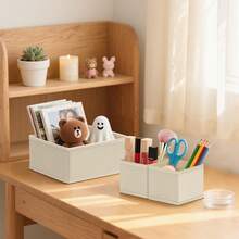 12/6 pièces Boîte de rangement pour vêtements de bébé, organisateur de tiroir, bac de rangement pliable en tissu pour tiroir, boîte de séparation de tiroir, convient pour ranger les soutiens-gorge, les chaussettes, les cravates, les écharpes, etc. - Blanc - Voir 10