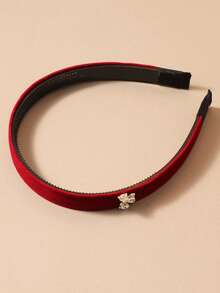 1 buc. Bandă de păr cu fundă de cristal flocate, design de nișă cu agrafe de păr late antiderapante, accesoriu elegant pentru părul femeilor