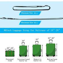 2 correas para equipaje para maleta, accesorios de viaje aprobados por TSA, cinturones de 80 pulgadas de largo para mantener tu maleta segura, correas ajustables para bolsa con hebilla de liberacin - L80" x W2" + marrón (2pcs Brown) - Ver 6