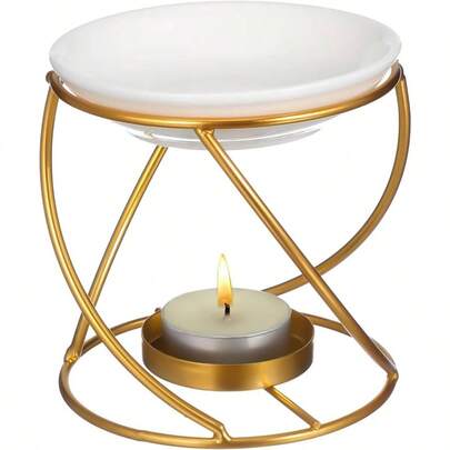 Metal Wax Melts Tealight Holder Aromatherapy Oil Diffuser Home Decor Ceramic Scented Candle Warmer