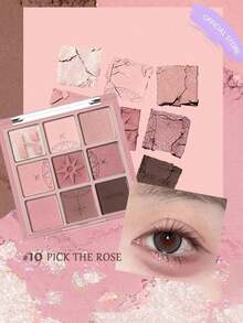 HOLIKA HOLIKA 我的最爱心情眼影盘（#10 玫瑰采摘（限量版））| 柔滑显色 | 哑光自然，9色眼影盘，哑光质地，高显色度，持久不脱妆，易于晕染的中性色调眼影套装 | 韩妆，韩国化妆品 | 8克/0.28盎司